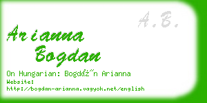 arianna bogdan business card